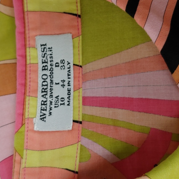 Averado Bessi Multi Color 100% Cotton Long Sleeve Button Down Shirt Size 10 - Picture 10 of 13